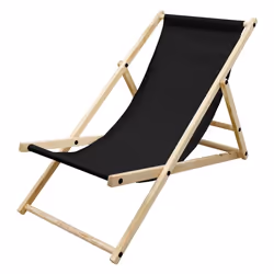 Chaise longue pliable 117x52x10 cm Noir en bois
