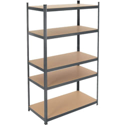 Ecd Germany - 1x Étagère d'Atelier - 200x100x60 cm - jusqu'à 875 kg - Anthracite - en Métal Peint par Poudrage - 5 Panneaux mdf - Étagère de Stockage