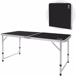 Description du produit: Cette table de camping pliante pratique et réglable en hauteur avec fonction de transport est ton com ...