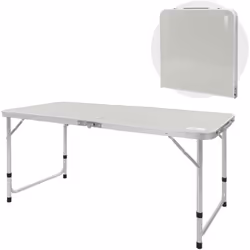 Description du produit: Cette table de camping pliante pratique et réglable en hauteur avec fonction de transport est ton com ...