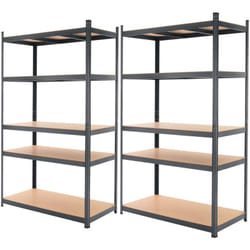 Ecd Germany - Lot de 2 Étagère d'Atelier - 200x100x60 cm - jusqu'à 875 kg - Anthracite - en Métal Peint par Poudrage - 5 Panneaux mdf - Étagère de