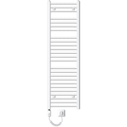 Ecd Germany - LuxeBath Radiateur Électrique de Salle de Bain Sahara 400x1500 mm Blanc Raccord Latéral Courbe Elément Chauffant 900W +Thermostat