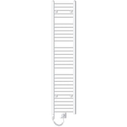 LuxeBath Radiateur Électrique de Salle de Bain Sahara 300x1800 mm Blanc Raccord Latéral Droit Elément Chauffant 1200W +Thermostat Affichage Digital