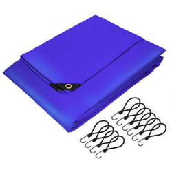 ECD Germany Bâche de Protection Premium avec Œillets + 10 Crochets, 4x3m 12m², 650g/m², Bleu, Tissu PVC, Indéchirable, Imperméable, Housse