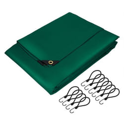 ECD Germany Bâche de couverture Premium Bâche en tissu avec oeillets 4x7m 28m² 650g/m² vert PVC