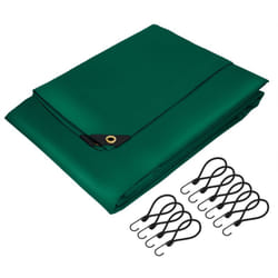 Bâche de Protection Premium avec Œillets + 10 Crochets, 5x7m 35m², 650g/m², Vert, Tissu pvc, Indéchirable, Imperméable, Housse Polyvalente, Idéale