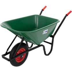 Ecd Germany - Brouette de Chantier 100L, Benne pp Vert, Capacité de Charge 150kg, Pneus Gonflables avec Jante en Métal, Brouette de Construction,