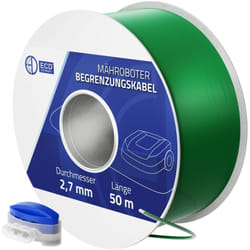 Ecd Germany - Câble Périphérique Universel pour Tondeuse-Robot, 50m, 12 Connecteurs de Câble, ø 2,7 mm, Fils d'Aluminium Étamés et Cuivrés, Câble de
