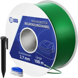Ecd Germany - Câble Périphérique Universel pour Tondeuse-Robot, 100m, 12 Connecteurs de Câble + 350 Piquets de Terre, ø 2,7 mm, Fils d'Aluminium