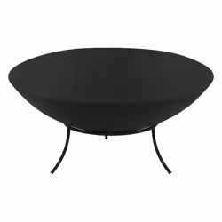 ECD Germany Bol à Feu Rond Ø55x24 cm en Acier Noir avec 3 Pieds Foyer de Jardin Camping BBQ Terrasse Brasero pour les
