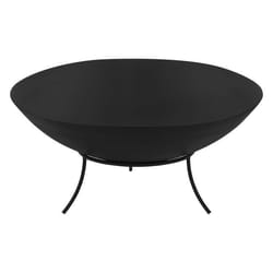 ECD Germany Bol à Feu Rond Ø55x24 cm en Acier Noir avec 3 Pieds Foyer de Jardin Camping BBQ Terrasse Brasero pour les