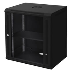 ECD Germany Armoire Réseau 19 Pouces 12 UH Noir Montage Mural Profondeur 450 mm 600 x 635 x 450 mm Entièrement Montée