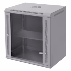 ECD Germany Armoire Réseau 19 Pouces 12 UH Gris Montage Mural Profondeur 450 mm 600 x 635 x 450 mm Entièrement Montée