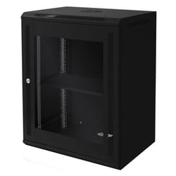 ECD Germany Armoire Réseau 19 Pouces 15 UH Noir Montage Mural Profondeur 450 mm 600 x 770 x 450 mm Entièrement Montée