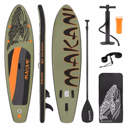 Planche stand up ECD Germany 308 x 78 x 10 cm olive PVC gonflable jusquà 120 kg avec accessoires
