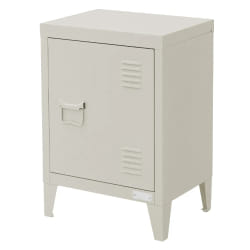 Table de nuit gris clair acier armoire de chevet métallique industriel chambre