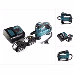 Contenu de la livraison: - 1x Makita DMP 180 Z Compresseur sans fil 18 V - 2x Batteries Makita BL1830B 3.0Ah - 1x Chargeur Ma ...
