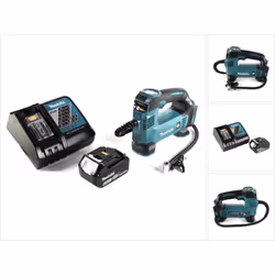 Contenu de la livraison: - 1x Makita DMP 180 Z Compresseur sans fil 18 V - 1x Batterie Makita BL1860B 6,0 Ah (197422-4) - 1x  ...