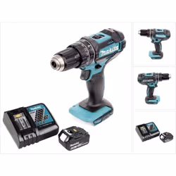 Contenu de la livraison: - 1x Makita DHP 482 perceuse-visseuse à percussion sans fil - 1x batterie Makita BL1860B 6,0 Ah - 1x ...