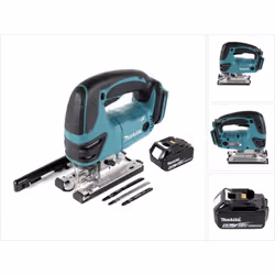 Contenu de la livraison: - 1x Makita DJV180 Scie sauteuse sans fil 18 V - 1x Batterie Makita BL1860B 6.0Ah - 2x Lames de scie ...
