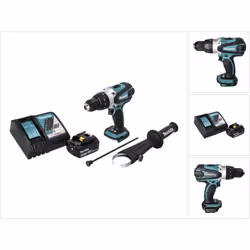Contenu de la livraison: - 1x Makita DHP 458 Perceuse-visseuse à percussion sans fil 18 V - 1x Batterie Makita BL 1860 B 18 V ...