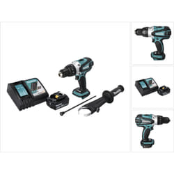 Dhp 458 RG1 Perceuse-visseuse à percussion sans fil 18 v 91 Nm + 1x Batterie 6,0 Ah + Chargeur - Makita
