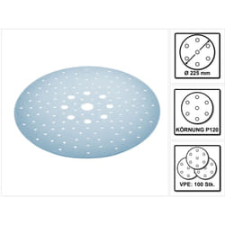 Stf D225/128 Granat Disque abrasif P120 - 225 mm pour ponceuses à bras planex - 100 pcs. (4x 205657) - Festool