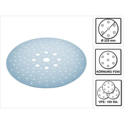 Stf D225/128 Disques abrasifs Granat P240 - 225 mm pour ponçeuse à bras planex - 100 pcs. (205663) - Festool