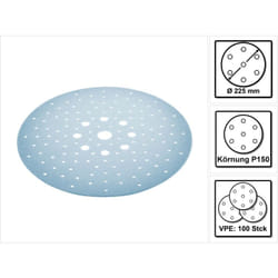 Stf D225/128 Disque abrasif grenat P150 225 mm 100 pces ( 4x 205659 ) pour ponceuse à long col planex - Festool
