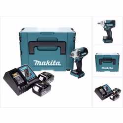 Contenu de la livraison: - 1x Makita DTW 300 Visseuse à chocs sans fil 18 V - 1x Clip de ceinture - 2x Batteries BL 1830 B av ...