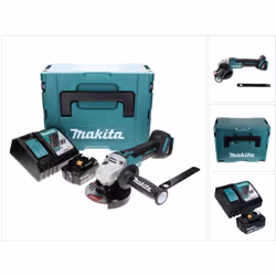 Contenu de la livraison: - 1x Makita DGA 506 Z Meuleuse d'angle sans fil, sans balai, 18 V Li-Ion Solo - 1x Batterie Makita B ...