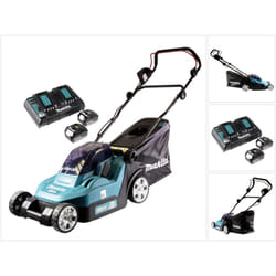 Makita - dlm 382 PF2 batterie tondeuse 36 v ( 2x 18 v ) 38 cm 40 l + 2x batterie 3,0 Ah + double chargeur