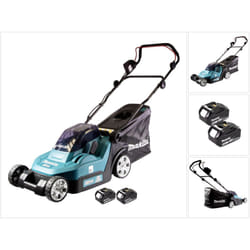 Dlm 432 T2 Tondeuse à gazon sans fil 36 v (2x 18 v) 43 cm brushless + 2x Batteries 5.0 Ah - sans chargeur - Makita