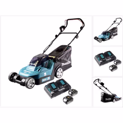 Contenu de la livraison: - 1x Makita DLM 432 Tondeuse à gazon sans fil - 1x Couvercle de batterie - 1x Panier de ramassage d' ...