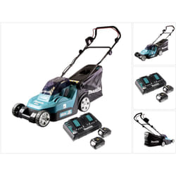 Dlm 432 PM2 Tondeuse à gazon sans fil 36 v (2x 18 v) 43 cm brushless + 2x Batteries 4.0 Ah + Chargeur double - Makita