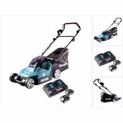 Contenu de la livraison: - 1x Makita DLM 432 Tondeuse à gazon sans fil - 1x couvercle de batterie - 1x bac de ramassage - 1x  ...