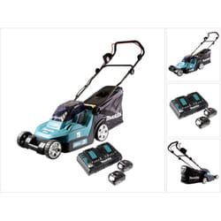 Dlm 432 PF2 Tondeuse à gazon sans fil 36 v ( 2x 18 v ) 43 cm sans balais + 2x batterie 3,0 Ah + double chargeur - Makita