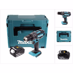 Contenu de la livraison: - 1x Makita DHP 482 perceuse-visseuse à percussion sans fil - 1x clip ceinture - 1x batterie Makita  ...
