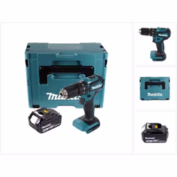 Contenu de la livraison: - 1x Makita DHP 483 Perceuse-visseuse à percussion sans fil 18 V - 1x Batterie Makita BL 1860 B 18V  ...