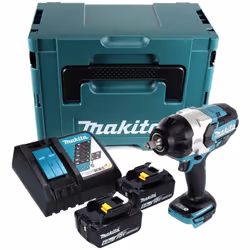 Boulonneuse à chocs 18V LXT 1000Nm 1/2" (2x6,0 Ah) en MAKPAC- MAKITA DTW1002RGJ Son moteur sans charbon fait de cette boulonn ...