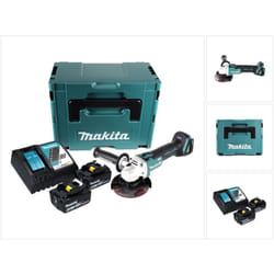 Dga 504 rgj Meuleuse d'angle sans fil 18 v 125 mm Brushless + 2x Batteries 6.0 Ah + Chargeur + Coffret Makpac - Makita