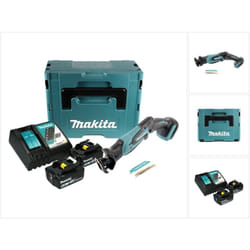 Djr 183 rgj Scie sabre sans fil 18 v + 2x Batteries 6,0 Ah + Chargeur + Coffret Makpac - Makita
