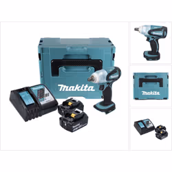 Contenu de la livraison: - 1x Makita DTW 251 Visseuse à choc sans fil - 2x Makita BL 1860 B 18 V batterie 6,0 Ah - 1x chargeu ...