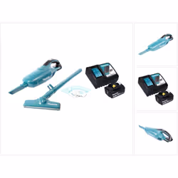 Contenu de la livraison: - 1x Makita DCL 182 aspirateur à batterie - 5x sacs d'aspirateur - 1x Makita BL 1860 B 18 V 6,0 Ah b ...