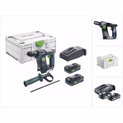 Contenu de la livraison: - 1x Festool BHC 18 Li Marteau perforateur sans fil - 1x poignée supplémentaire - 1x butée de profon ...