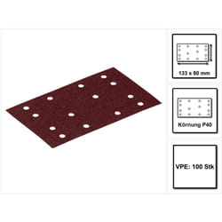 Stf 80x133 RU2/50 Bande abrasive Rubin 2 P40 80 x 133 mm 100 pces ( 2x 499046 ) pour ponceuse à glissement rts 400, rtsc 400, rs 400, rs 4, ls 130