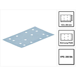 Stf 80x133 Bande abrasive Granat P240 80 x 133 mm, pour ponceuses vibrantes rts 400, rtsc 400, rs 400, rs 4, ls 130 200 pcs. (2x 497124) - Festool