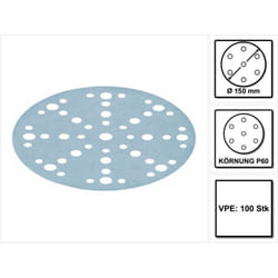 Stf D150/48 Abrasifs Granat P60, 150mm, pour ro 150, es 150, ets 150, ets ec 150, lex 150, wts 150, hsk-d 150 100 pces (2x 575161) - Festool