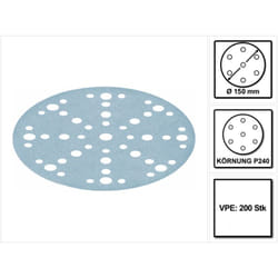 Festool - stf D150/48 Disques abrasifs Granat P240 150 mm - pour ro 150, es 150, ets 150, ets ec 150, lex 150, wts 150, hsk-d 150 - 200 pcs. ( 2x