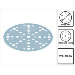 Stf D150/48 Disques abrasifs Granat P320 150 mm - pour ro 150, es 150, ets 150, ets ec 150, lex 150, wts 150, hsk-d 150 - 200 pcs. ( 2x 575170 )